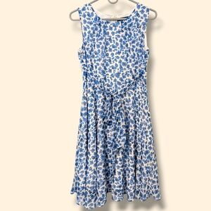 Pietro Brunelli Maternity Blue Floral Sleeveless Tie-Waist Flowy Mini Dress XS